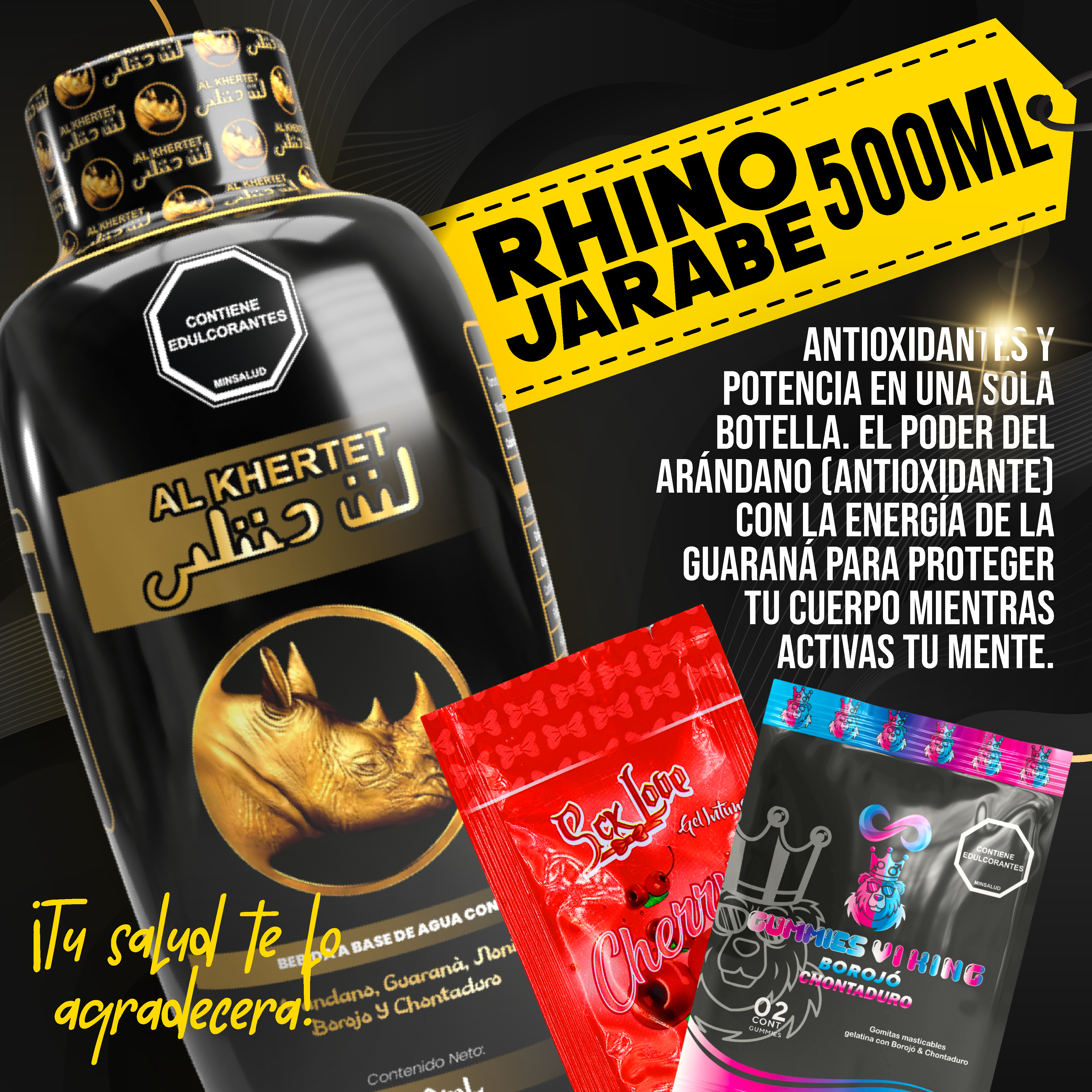 Rhino Jarabe 500ml con obsequios